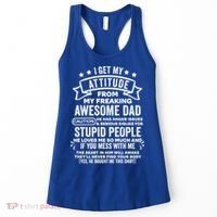 I Get My Attitude From My Dad Funny Gift Women's Tank Top thumb 0
