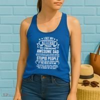 I Get My Attitude From My Dad Funny Gift Women's Tank Top thumb 2