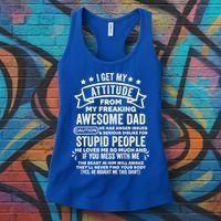 I Get My Attitude From My Dad Funny Gift Women's Tank Top thumb 3