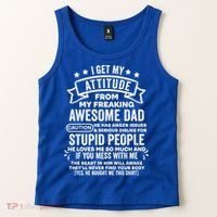 I Get My Attitude From My Dad Funny Gift Tank Top thumb 2