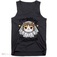 IM Getting Meowied Bridesmaid Bachelorette Party Kawaii Cat Tank Top thumb 0