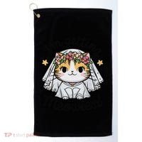 IM Getting Meowied Bridesmaid Bachelorette Party Kawaii Cat Golf Towel thumb 0