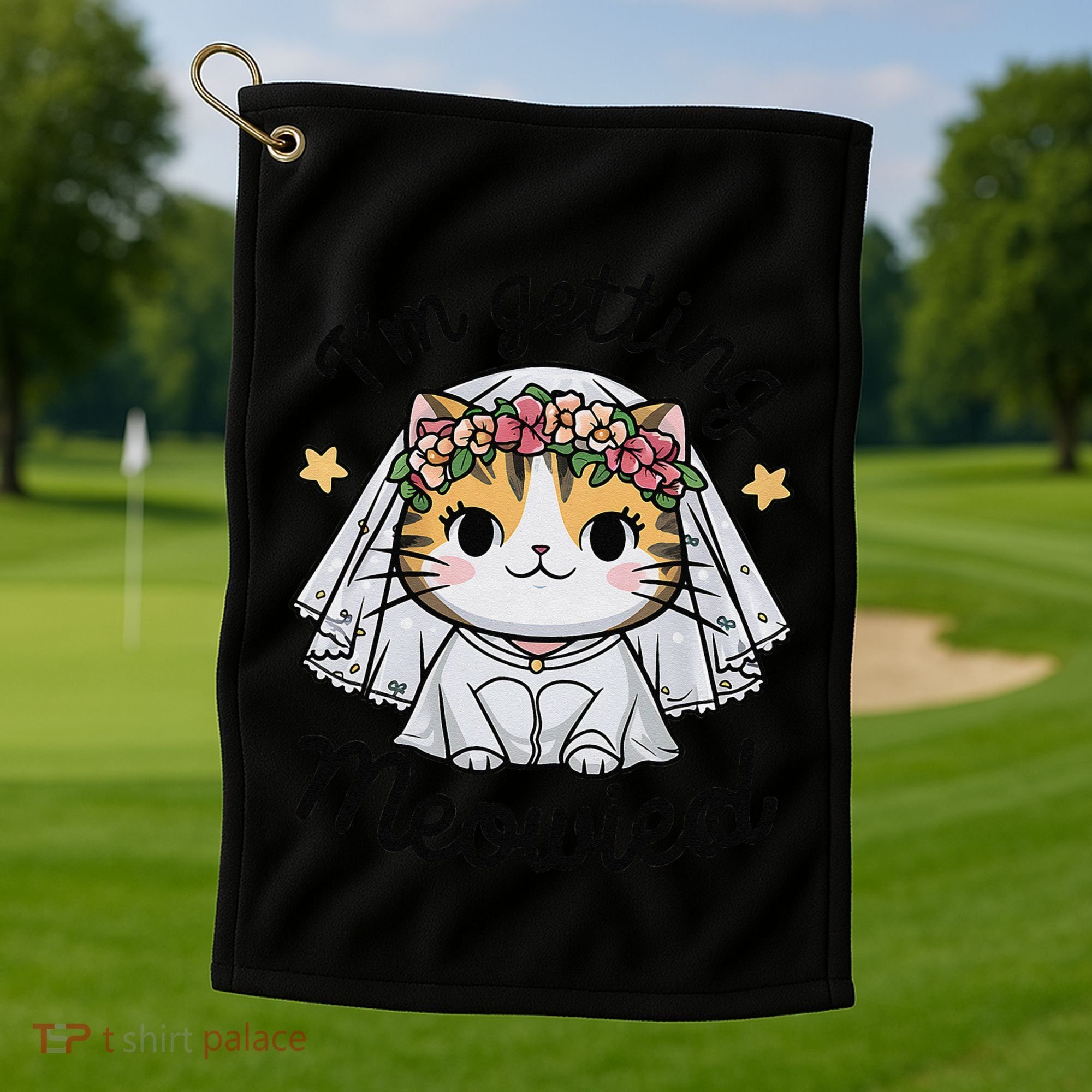 IM Getting Meowied Bridesmaid Bachelorette Party Kawaii Cat Golf Towel