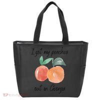 I Got My Peaches Out In Georgia Lyrics Song Funny Fruit Tote Bag thumb 0
