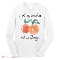 I Got My Peaches Out In Georgia Lyrics Song Funny Fruit Long Sleeve Shirt thumb 0