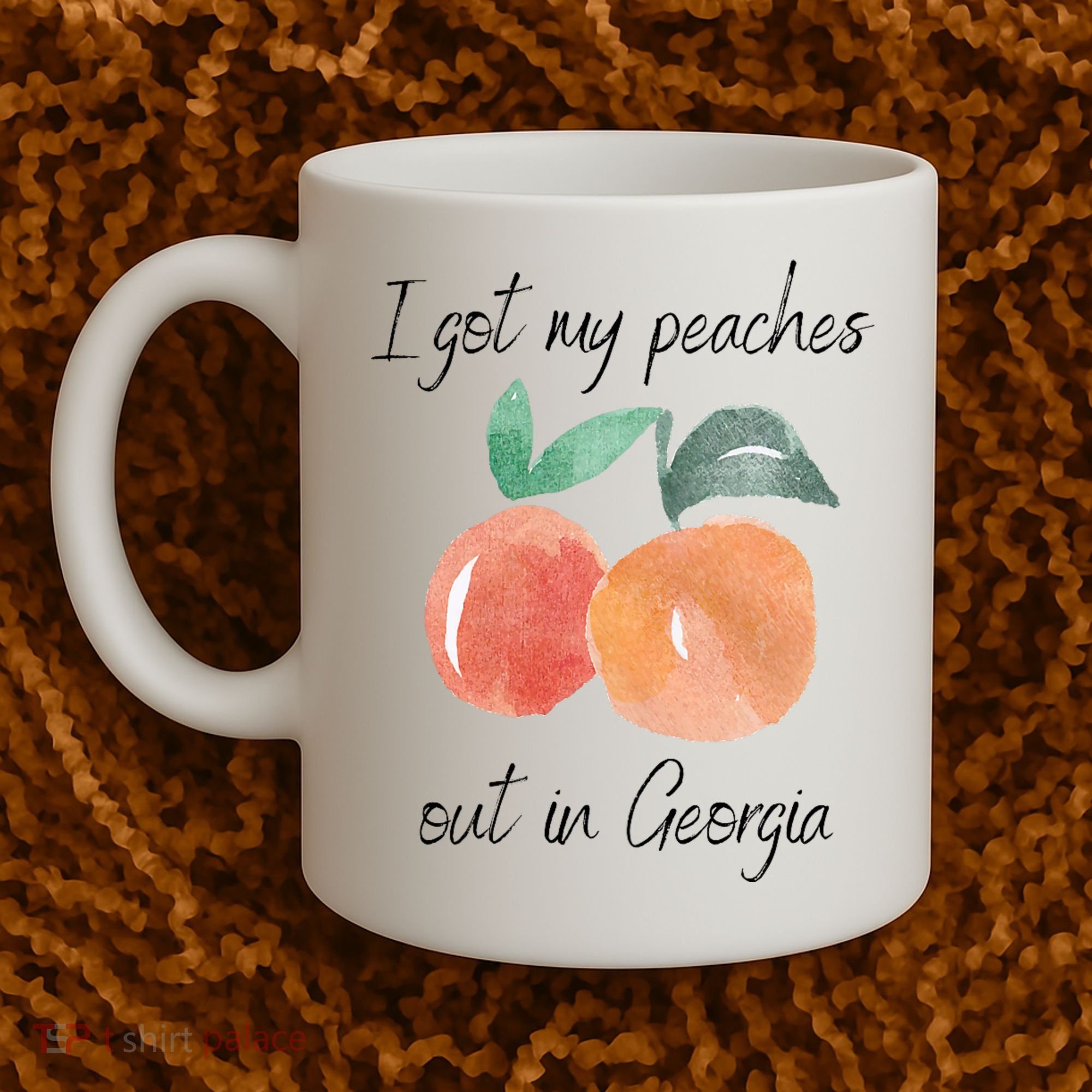 I Got My Peaches Out In Georgia Lyrics Song Funny Fruit Coffee Mug