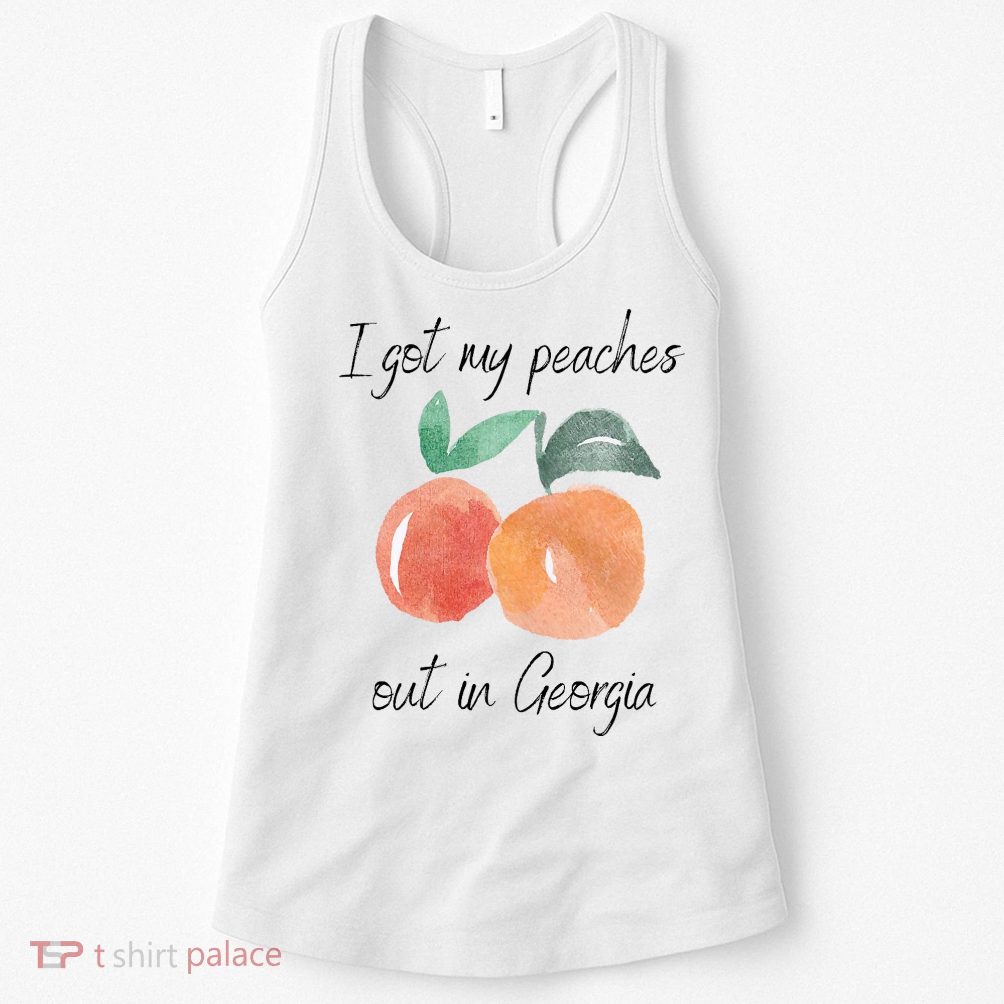 I Got My Peaches Out In Georgia Lyrics Song Funny Fruit Women's Tank Top