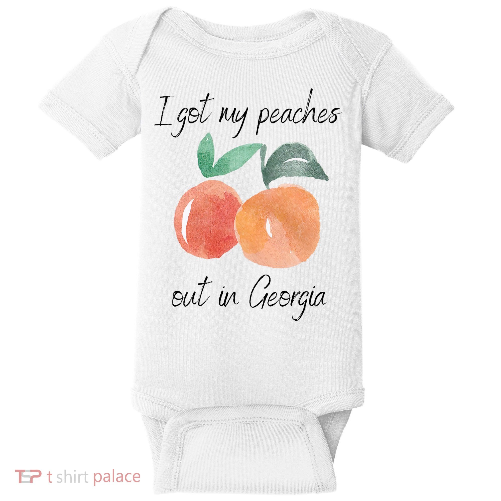 I Got My Peaches Out In Georgia Lyrics Song Funny Fruit Baby Bodysuit