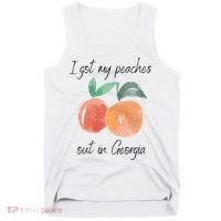 I Got My Peaches Out In Georgia Lyrics Song Funny Fruit Tank Top thumb 0