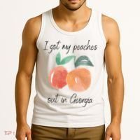 I Got My Peaches Out In Georgia Lyrics Song Funny Fruit Tank Top thumb 3