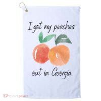 I Got My Peaches Out In Georgia Lyrics Song Funny Fruit Golf Towel thumb 0