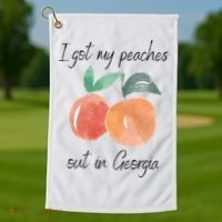 I Got My Peaches Out In Georgia Lyrics Song Funny Fruit Golf Towel thumb 1