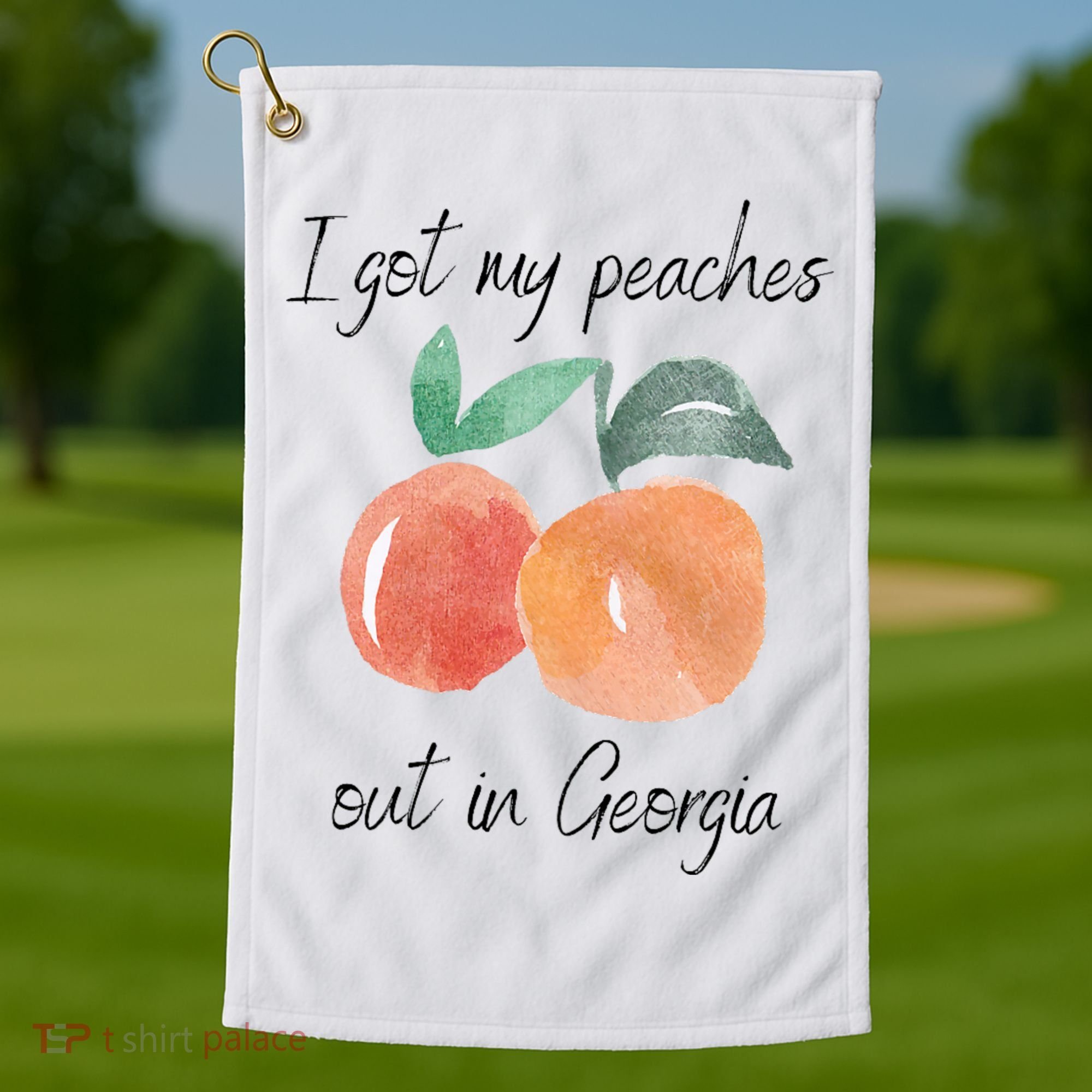 I Got My Peaches Out In Georgia Lyrics Song Funny Fruit Golf Towel