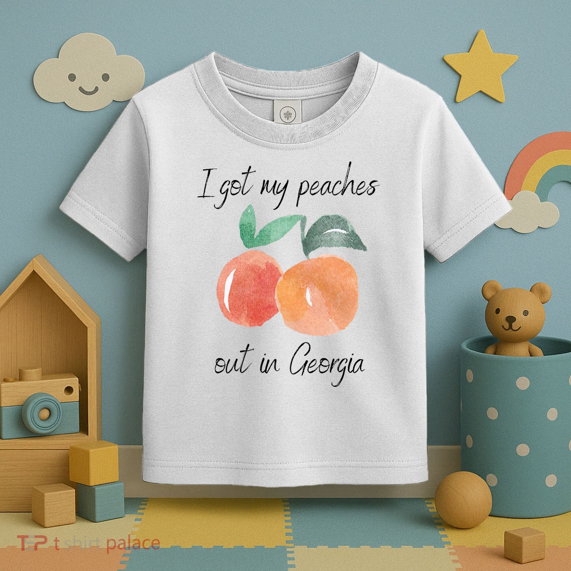 I Got My Peaches Out In Georgia Lyrics Song Funny Fruit Toddler T-Shirt