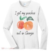 I Got My Peaches Out In Georgia Lyrics Song Funny Fruit Women's Long Sleeve Shirt thumb 0