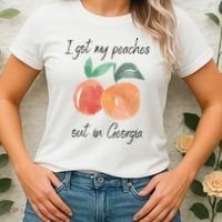 I Got My Peaches Out In Georgia Lyrics Song Funny Fruit Women's T-Shirt thumb 2
