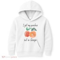 I Got My Peaches Out In Georgia Lyrics Song Funny Fruit Kids Hoodie thumb 0