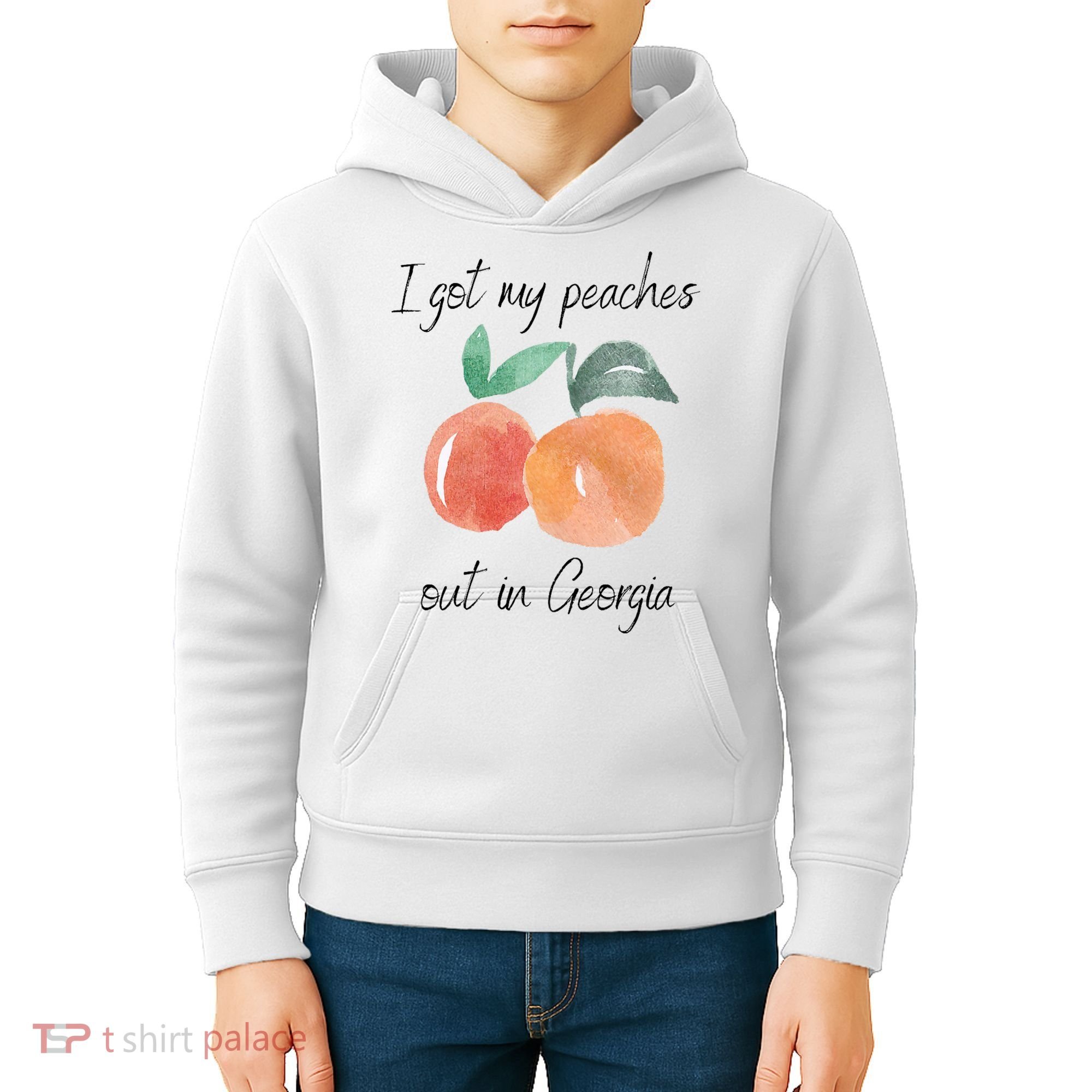 I Got My Peaches Out In Georgia Lyrics Song Funny Fruit Kids Hoodie