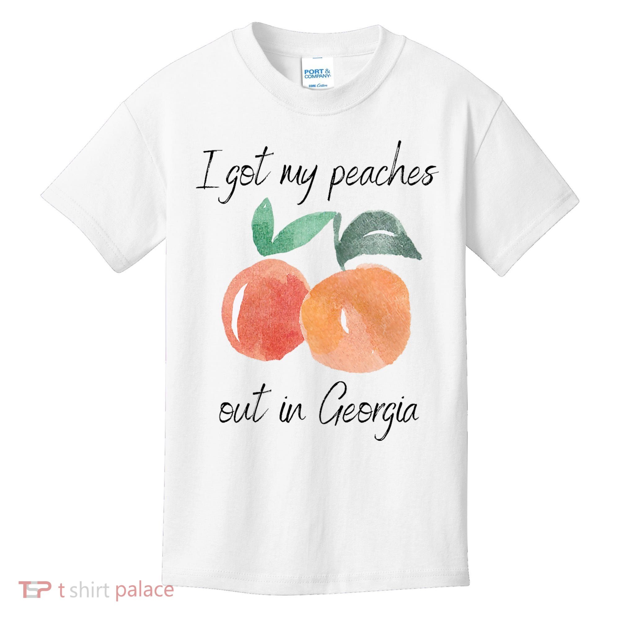 I Got My Peaches Out In Georgia Lyrics Song Funny Fruit Kids T-Shirt