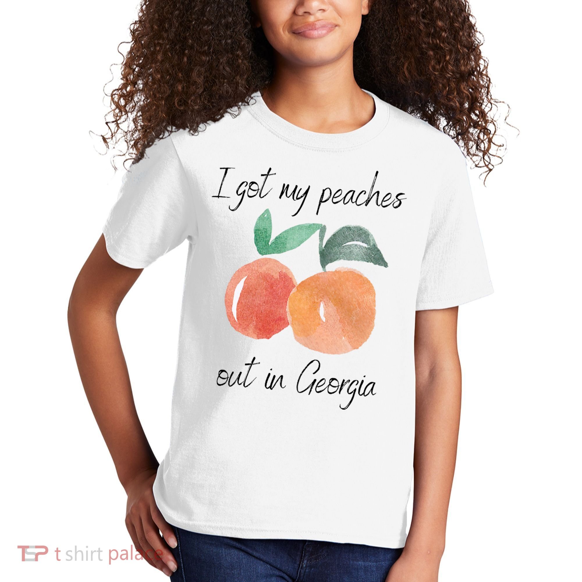 I Got My Peaches Out In Georgia Lyrics Song Funny Fruit Kids T-Shirt