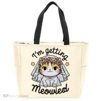 I'm Getting Meowied Bridesmaid Bachelorette Party Kawaii Cat Tote Bag thumb 0