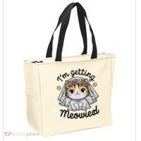 I'm Getting Meowied Bridesmaid Bachelorette Party Kawaii Cat Tote Bag thumb 2