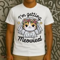 I'm Getting Meowied Bridesmaid Bachelorette Party Kawaii Cat T-Shirt thumb 3