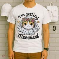 I'm Getting Meowied Bridesmaid Bachelorette Party Kawaii Cat T-Shirt thumb 6