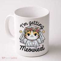 I'm Getting Meowied Bridesmaid Bachelorette Party Kawaii Cat Coffee Mug thumb 0