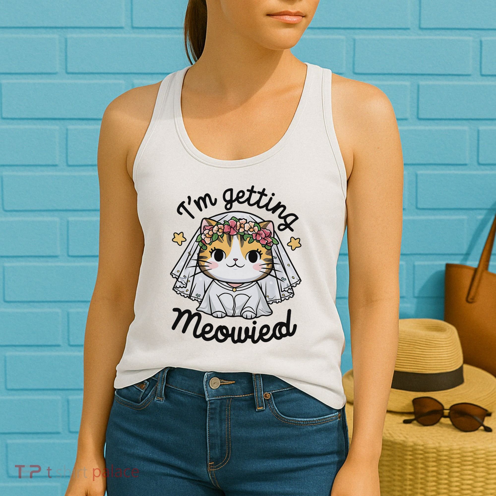 I'm Getting Meowied Bridesmaid Bachelorette Party Kawaii Cat Women's Tank Top