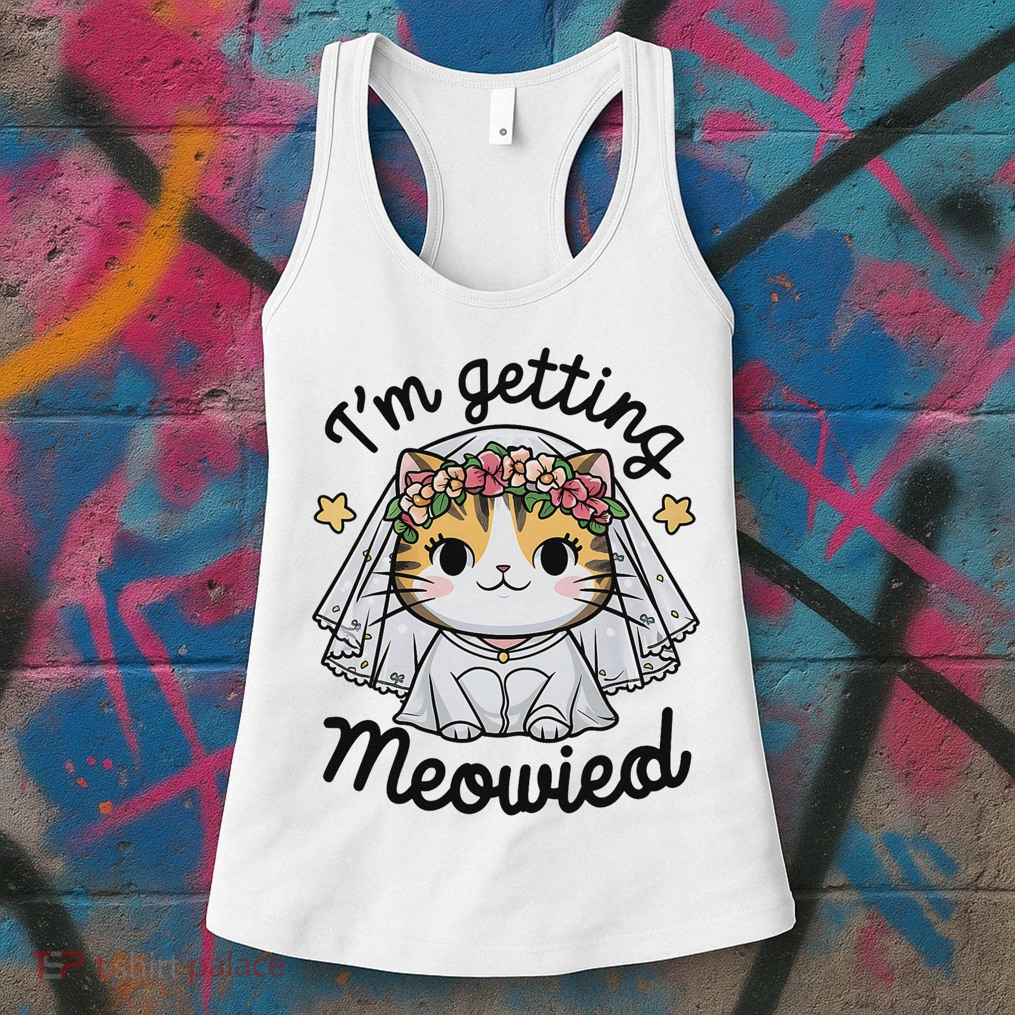 I'm Getting Meowied Bridesmaid Bachelorette Party Kawaii Cat Women's Tank Top
