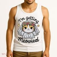 I'm Getting Meowied Bridesmaid Bachelorette Party Kawaii Cat Tank Top thumb 3