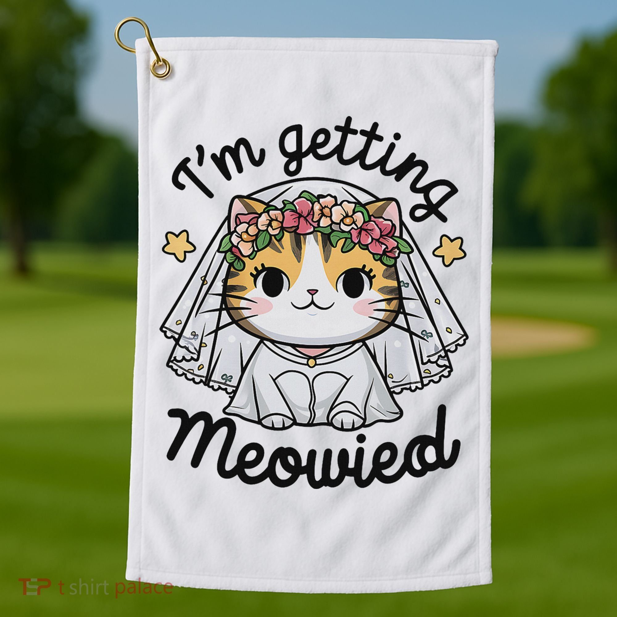I'm Getting Meowied Bridesmaid Bachelorette Party Kawaii Cat Golf Towel
