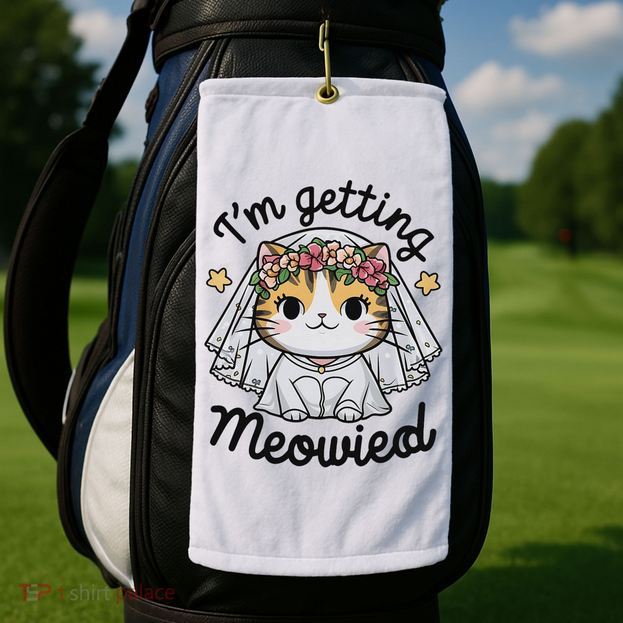 I'm Getting Meowied Bridesmaid Bachelorette Party Kawaii Cat Golf Towel