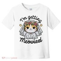 I'm Getting Meowied Bridesmaid Bachelorette Party Kawaii Cat Toddler T-Shirt thumb 0