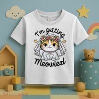 I'm Getting Meowied Bridesmaid Bachelorette Party Kawaii Cat Toddler T-Shirt thumb 3