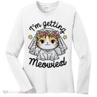 I'm Getting Meowied Bridesmaid Bachelorette Party Kawaii Cat Women's Long Sleeve Shirt thumb 0