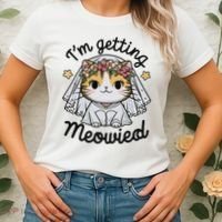 I'm Getting Meowied Bridesmaid Bachelorette Party Kawaii Cat Women's T-Shirt thumb 2