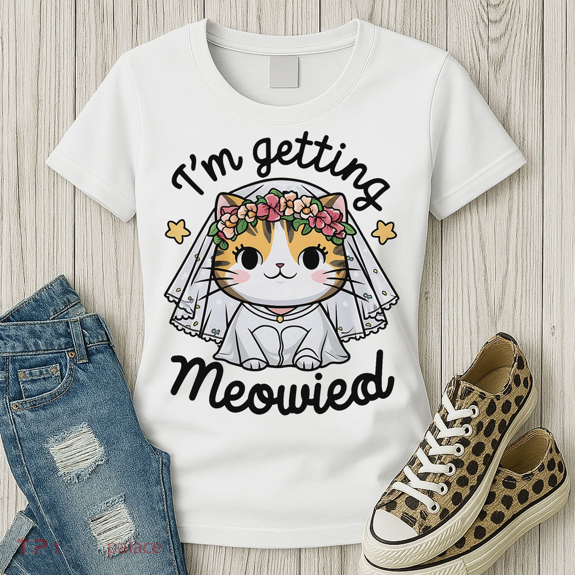 I'm Getting Meowied Bridesmaid Bachelorette Party Kawaii Cat Women's T-Shirt