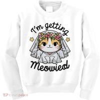 I'm Getting Meowied Bridesmaid Bachelorette Party Kawaii Cat Kids Sweatshirt thumb 0