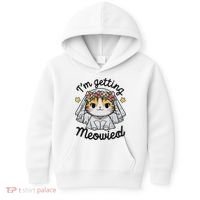 I'm Getting Meowied Bridesmaid Bachelorette Party Kawaii Cat Kids Hoodie thumb 0