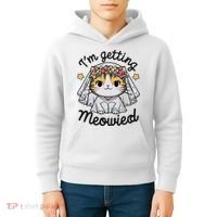 I'm Getting Meowied Bridesmaid Bachelorette Party Kawaii Cat Kids Hoodie thumb 4