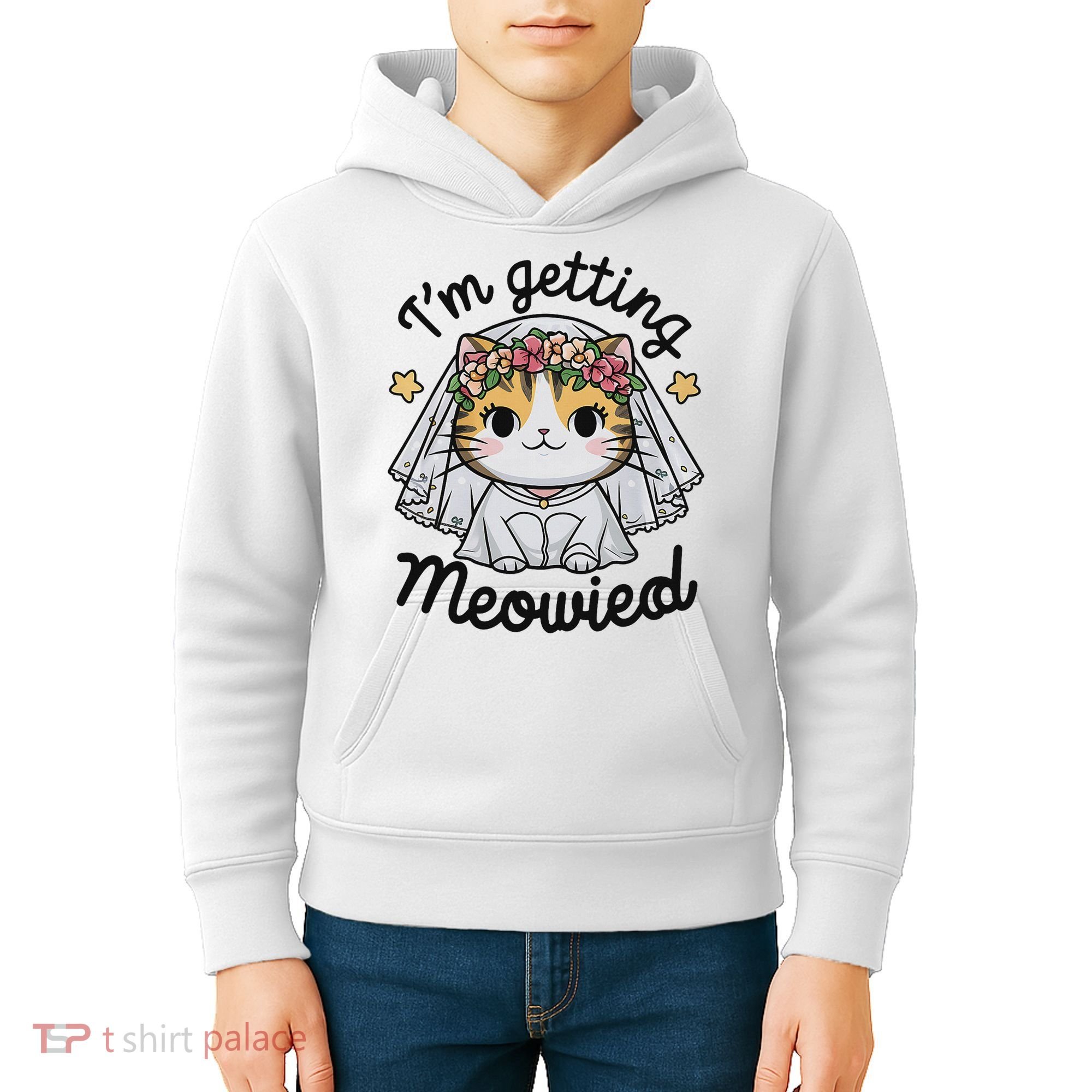 I'm Getting Meowied Bridesmaid Bachelorette Party Kawaii Cat Kids Hoodie