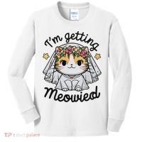 I'm Getting Meowied Bridesmaid Bachelorette Party Kawaii Cat Kids Long Sleeve Shirt thumb 0