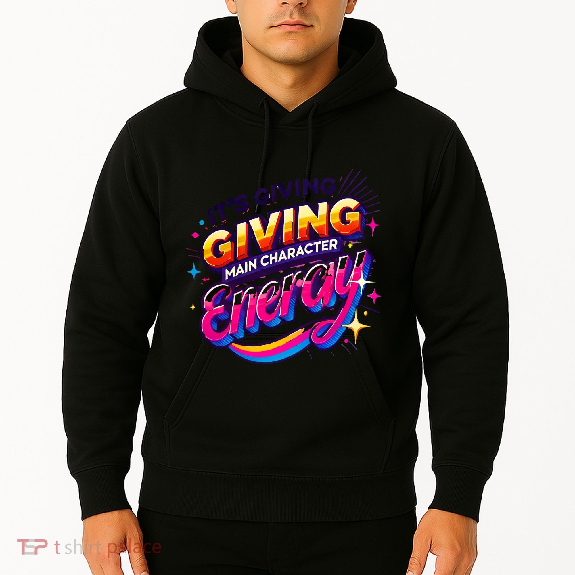 Its Giving Main Character Energy Viral Tiktok Phrase Motivational Self Empower Hoodie