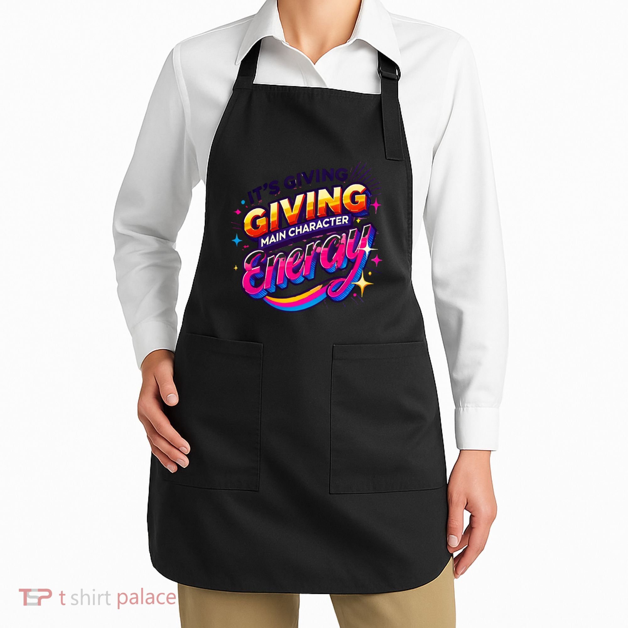 Its Giving Main Character Energy Viral Tiktok Phrase Motivational Self Empower Apron
