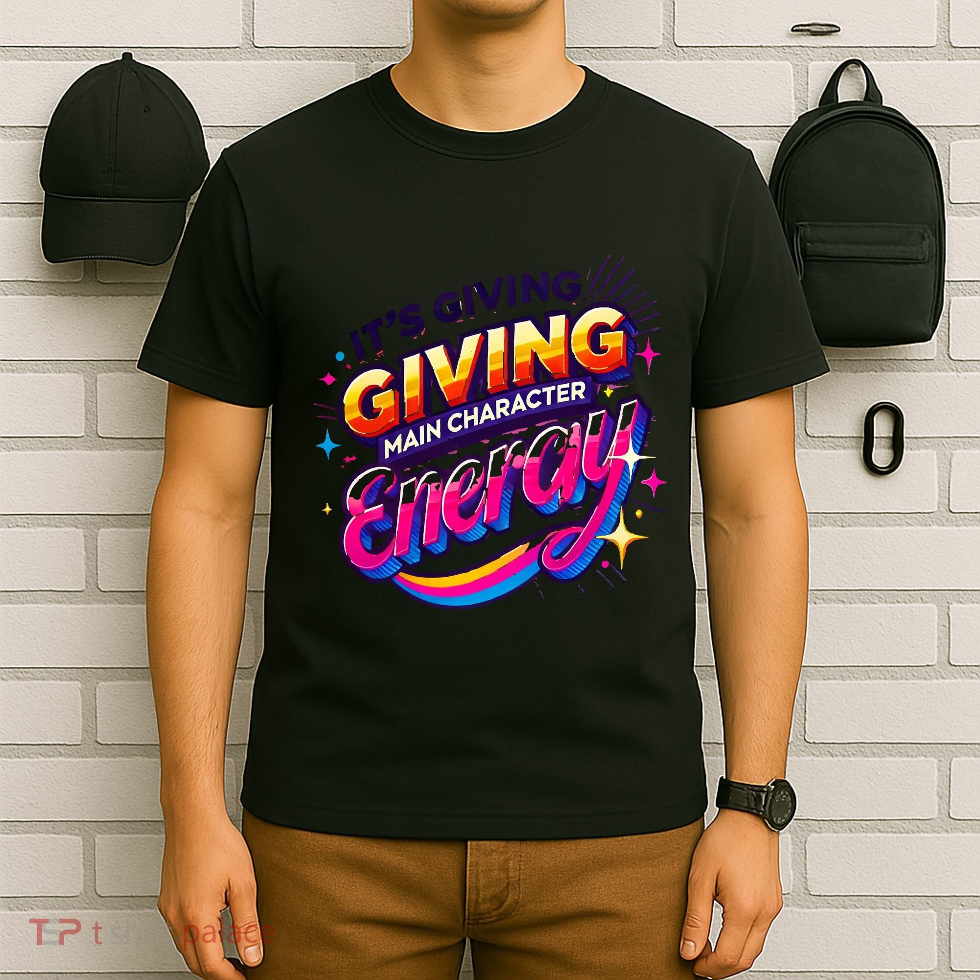 Its Giving Main Character Energy Viral Tiktok Phrase Motivational Self Empower T-Shirt