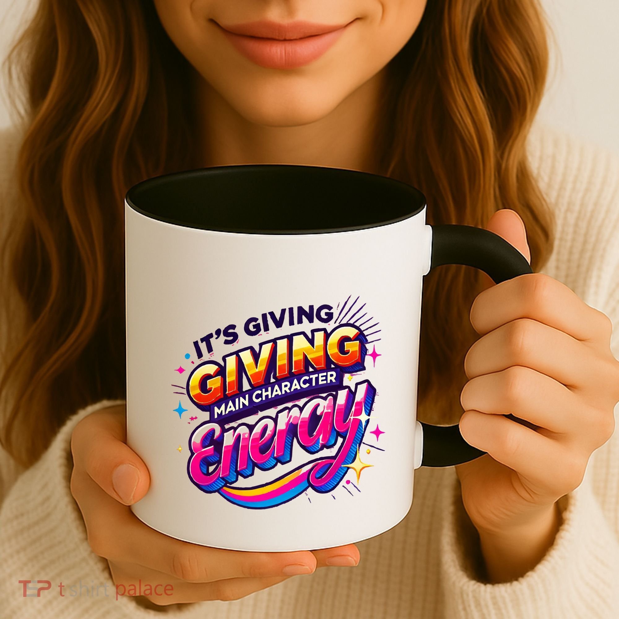 Its Giving Main Character Energy Viral Tiktok Phrase Motivational Self Empower Coffee Mug