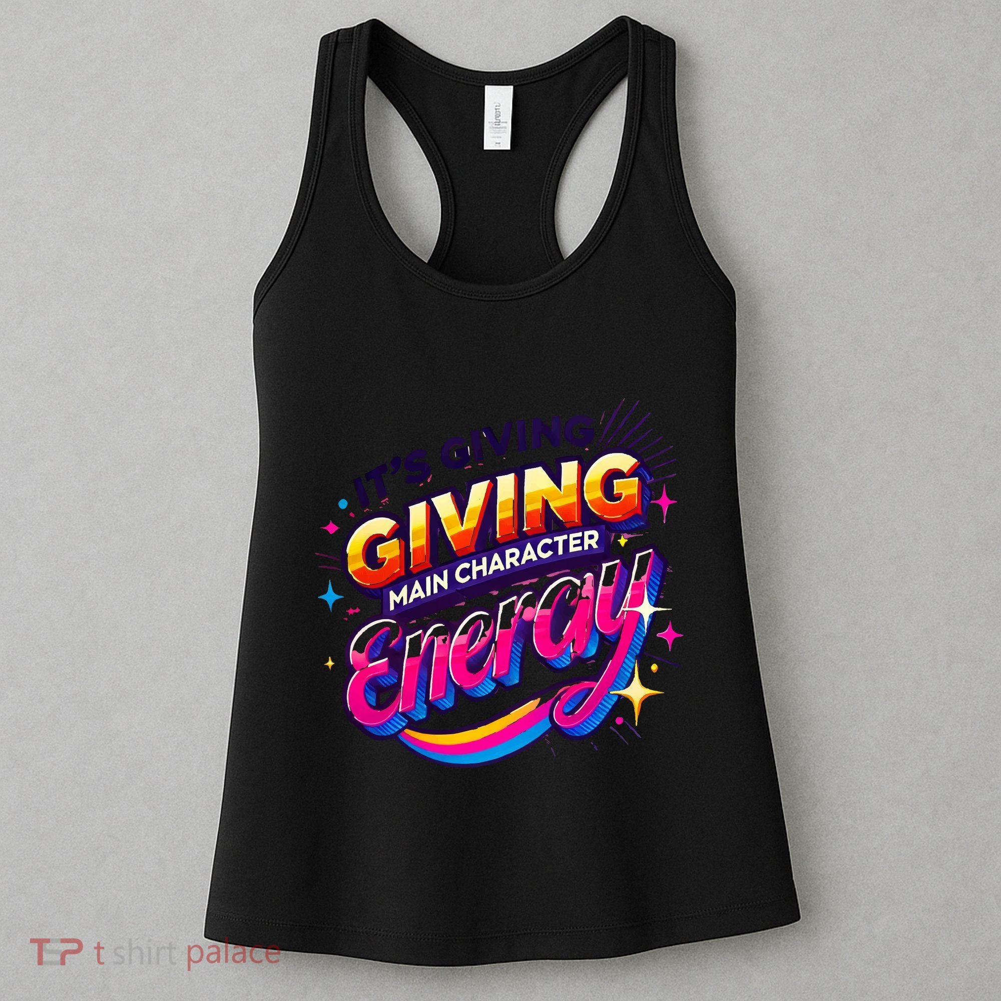 Its Giving Main Character Energy Viral Tiktok Phrase Motivational Self Empower Women's Tank Top