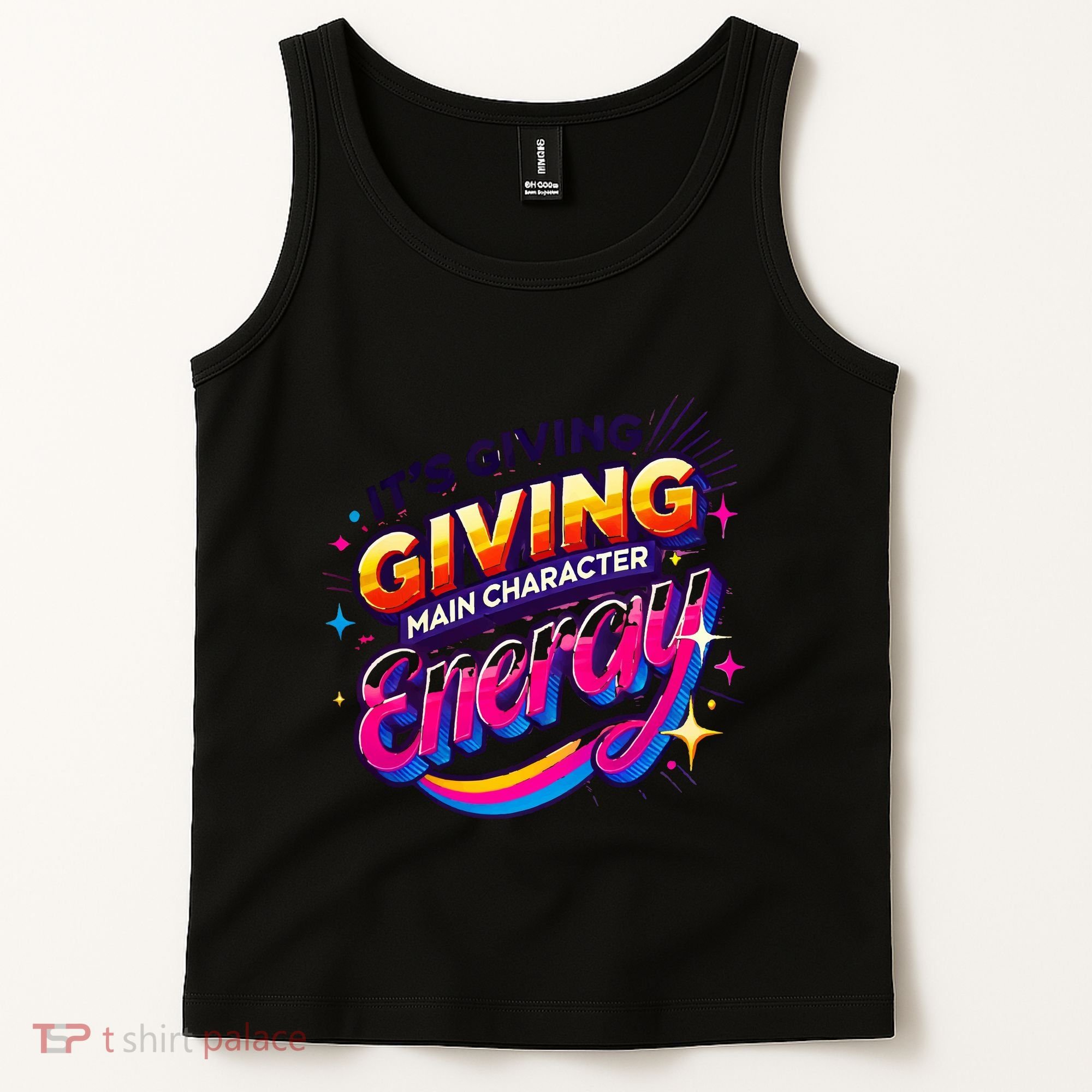 Its Giving Main Character Energy Viral Tiktok Phrase Motivational Self Empower Tank Top